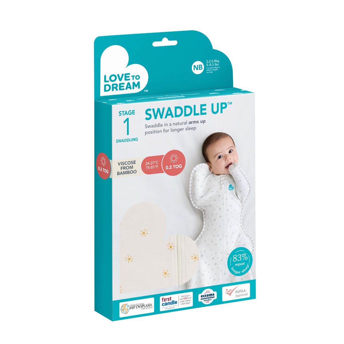 Love to Dream Swaddle Up™ Bamboo Lite 0.2 TOG - Sunny Gold - Newborn