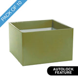 Large Posy Box Autolock Base Pack 10 Moss Green (22x14cmH)