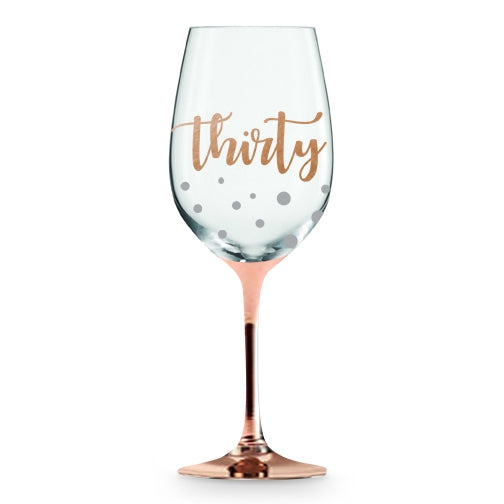 30 Rose Gold Stem Wine Glass 430ml