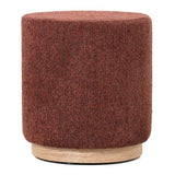 MIAMI OTTOMAN W/WOOD BASE - BURNT OCHRE