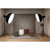 MIAMI OTTOMAN W/WOOD BASE - BURNT OCHRE
