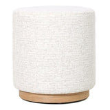 MIAMI OTTOMAN W/WOOD BASE - SEASHELL