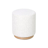 MIAMI OTTOMAN W/WOOD BASE - SEASHELL