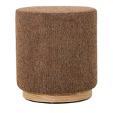 MIAMI OTTOMAN W/WOOD BASE - TOBACCO