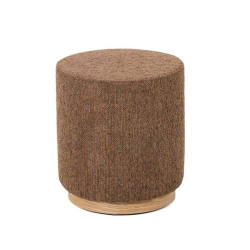 MIAMI OTTOMAN W/WOOD BASE - TOBACCO