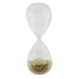 ROSE EMBOSSED HOUR GLASS WITH TAN SAND - LARGE