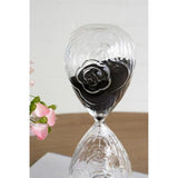 ROSE EMBOSSED HOUR GLASS WITH BLACK SAND - LARGE