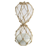 WOVEN HOUR GLASS WITH WHITE SAND - LARGE