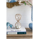WOVEN HOUR GLASS WITH WHITE SAND - SMALL