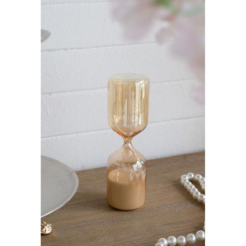 AMBER SHIMMER HOURGLASS WITH WHITE SAND - SMALL
