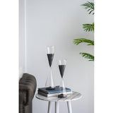 TRIANGULAR HOUR GLASS WITH BLACK SAND