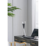 TRIANGULAR HOUR GLASS WITH BLACK SAND