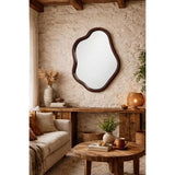 WALNUT ABSTRACT MIRROR - 1200x800x40