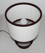 BAMBOO & LINEN TABLE LAMP - NATURAL/BLACK
