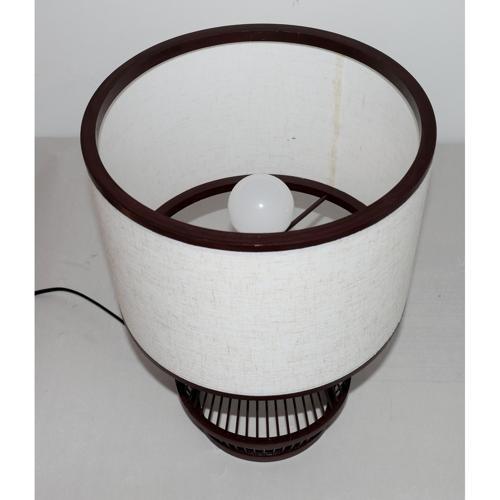 BAMBOO & LINEN TABLE LAMP - NATURAL/BLACK