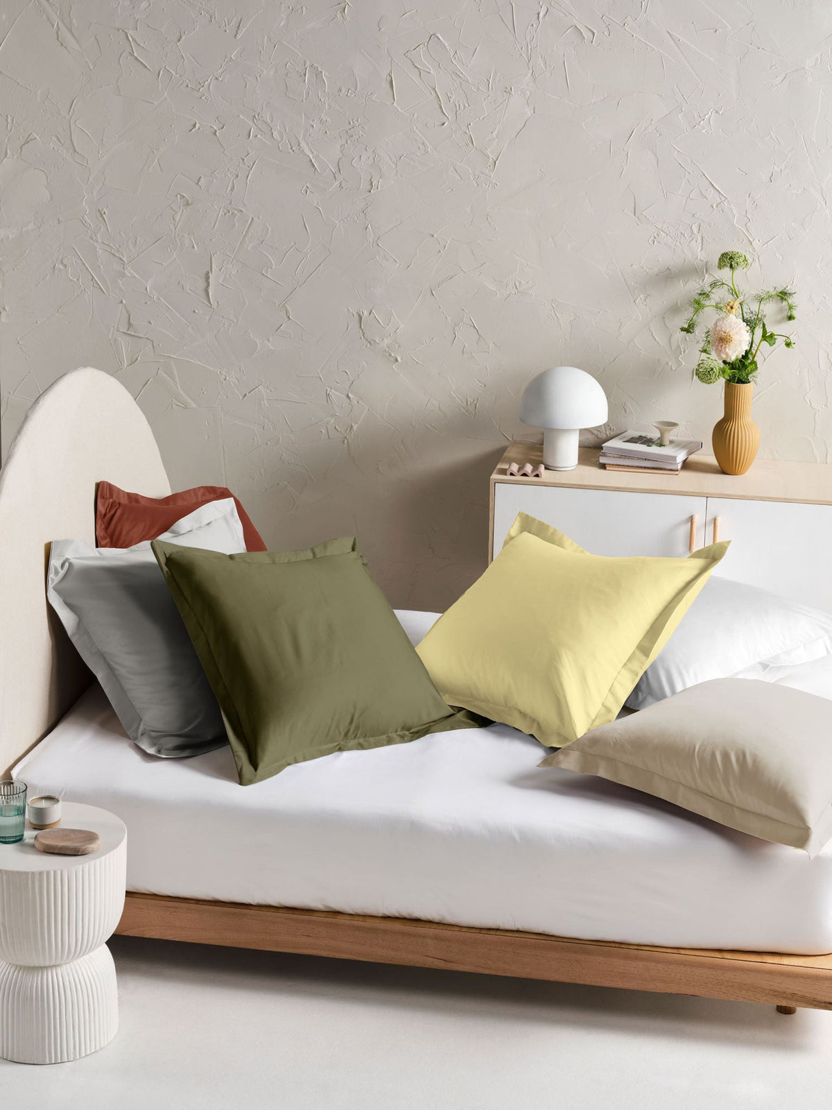 European Pillowcase - 500 Thread Count Cotton Sateen Augusta Natural