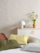 Pillowcase 500 Thread Count Cotton Sateen Augusta White - Standard