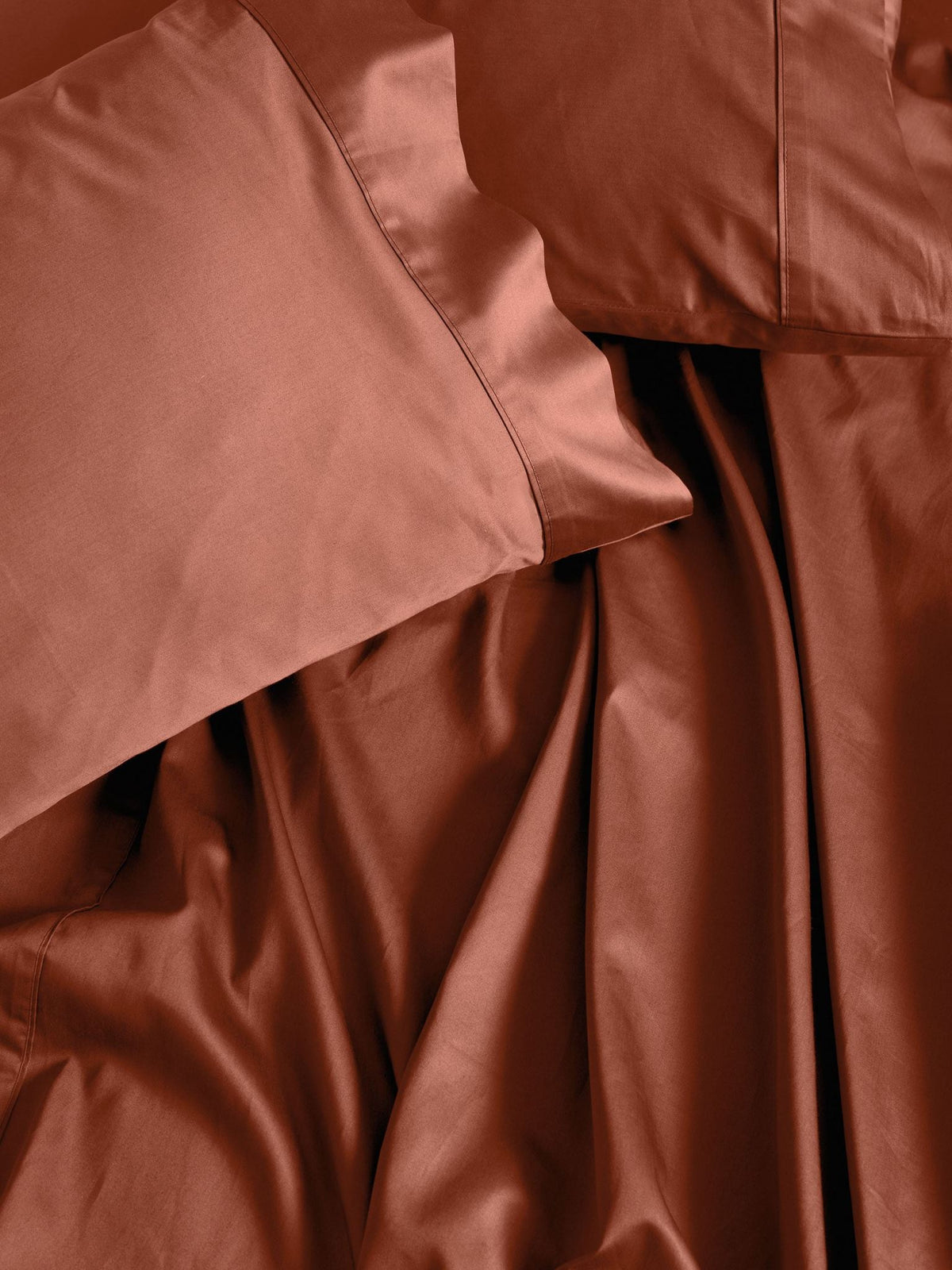 Sheet Set - 500 Thread Count Cotton Sateen Augusta Brick Linen House - Queen