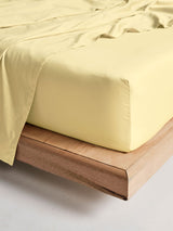 Fitted Sheet - 500 Thread Count Cotton Sateen Augusta Daffodil 50cm - King