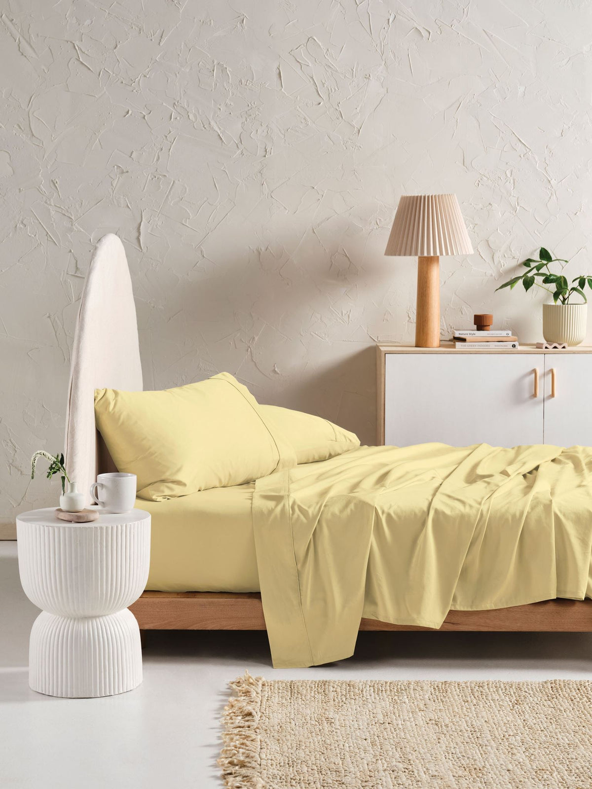 Sheet Set - 500 Thread Count Cotton Sateen Augusta Daffodil - Single