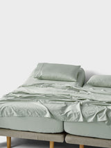 Sheet Set - 500 Thread Count Cotton Sateen Augusta Green Gum - Split King