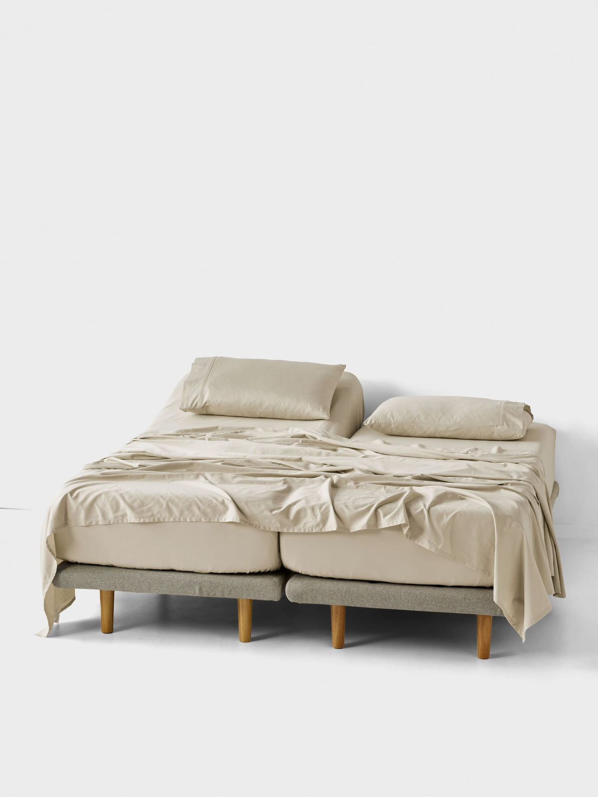 Sheet Set - 500 Thread Count Cotton Sateen Augusta Natural - Split King