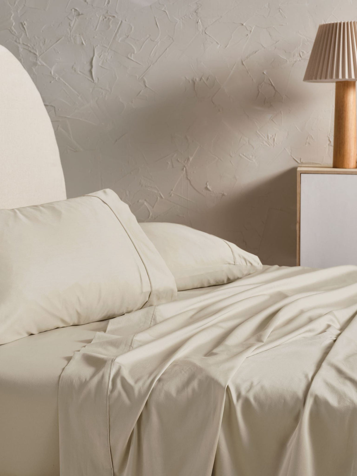 Pillowcase - 500 Thread Count Cotton Sateen Augusta Natural Linen House - King