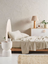 Sheet Set - 500 Thread Count Cotton Sateen Augusta Natural Linen House - Double