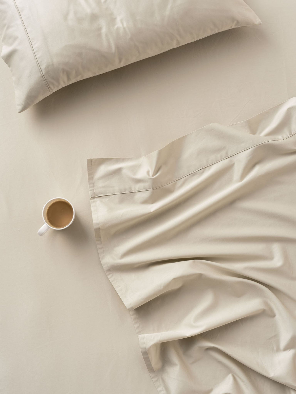 Sheet Set - 500 Thread Count Cotton Sateen Augusta Natural - King Single