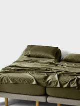 Sheet Set - 500 Thread Count Cotton Sateen Augusta Olive - Split King