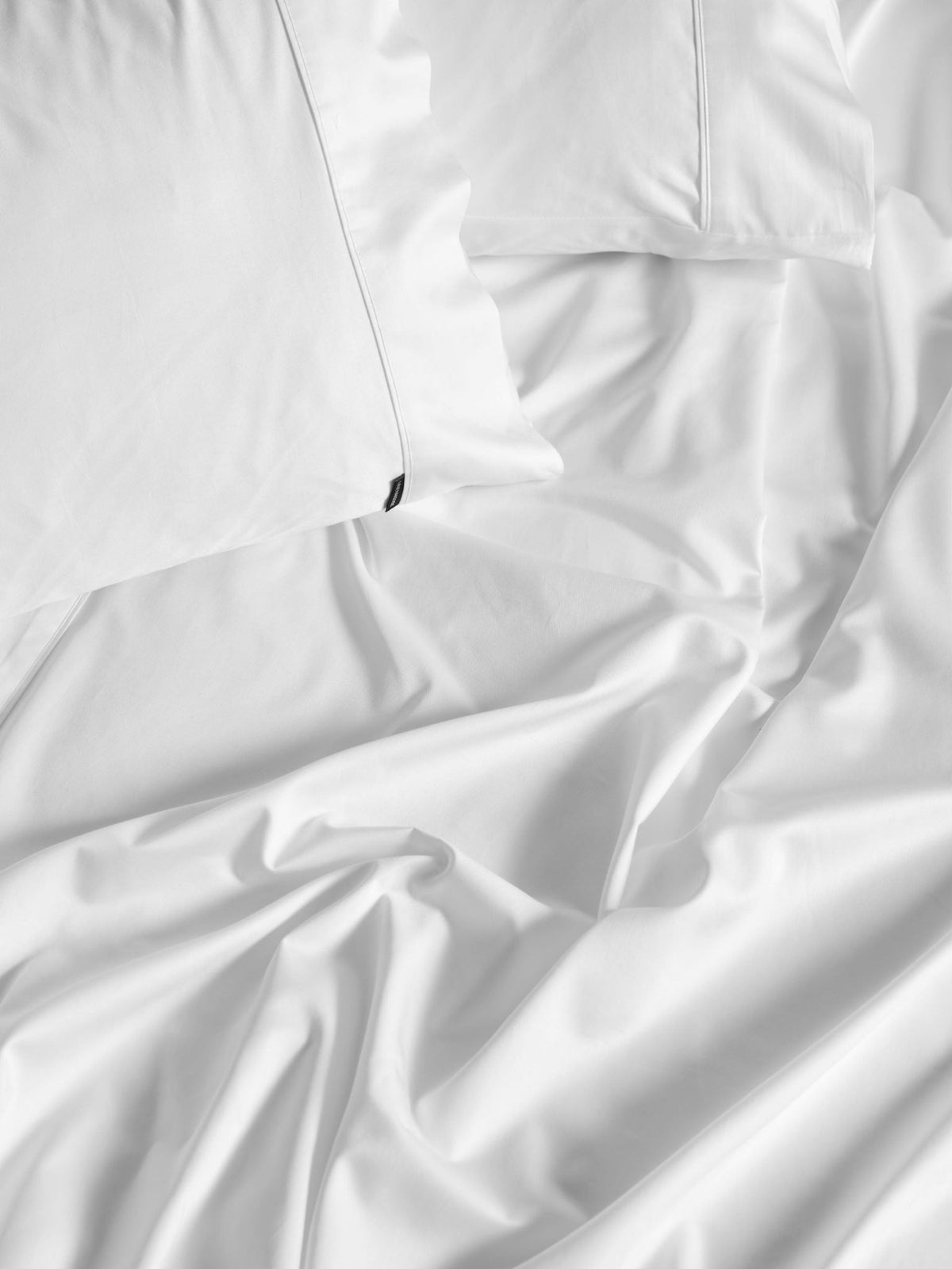 Pillowcase 500 Thread Count Cotton Sateen Augusta White - Standard