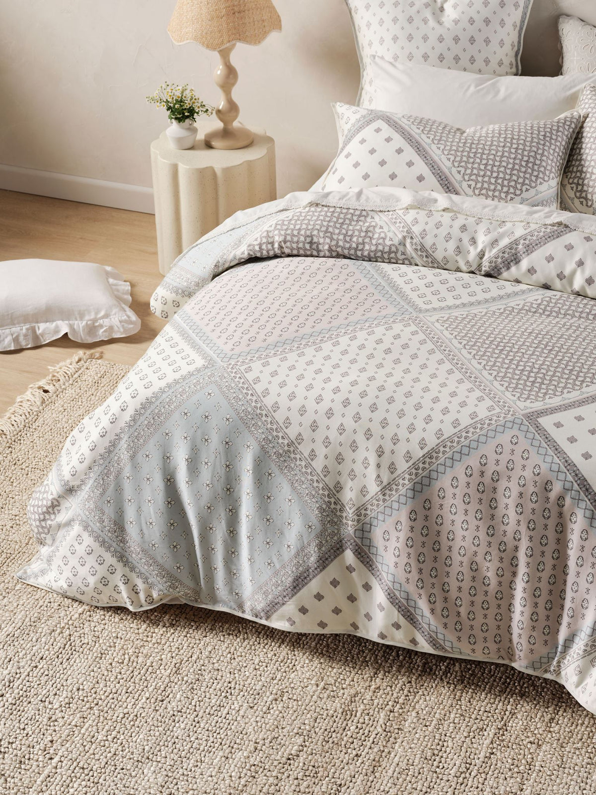 Quilt Cover Set - Avene Linen House - Double Blue