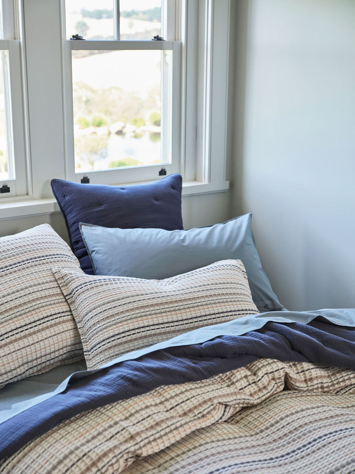 Quilt Cover Set - Dana Mushroom Linen House - Queen Natural