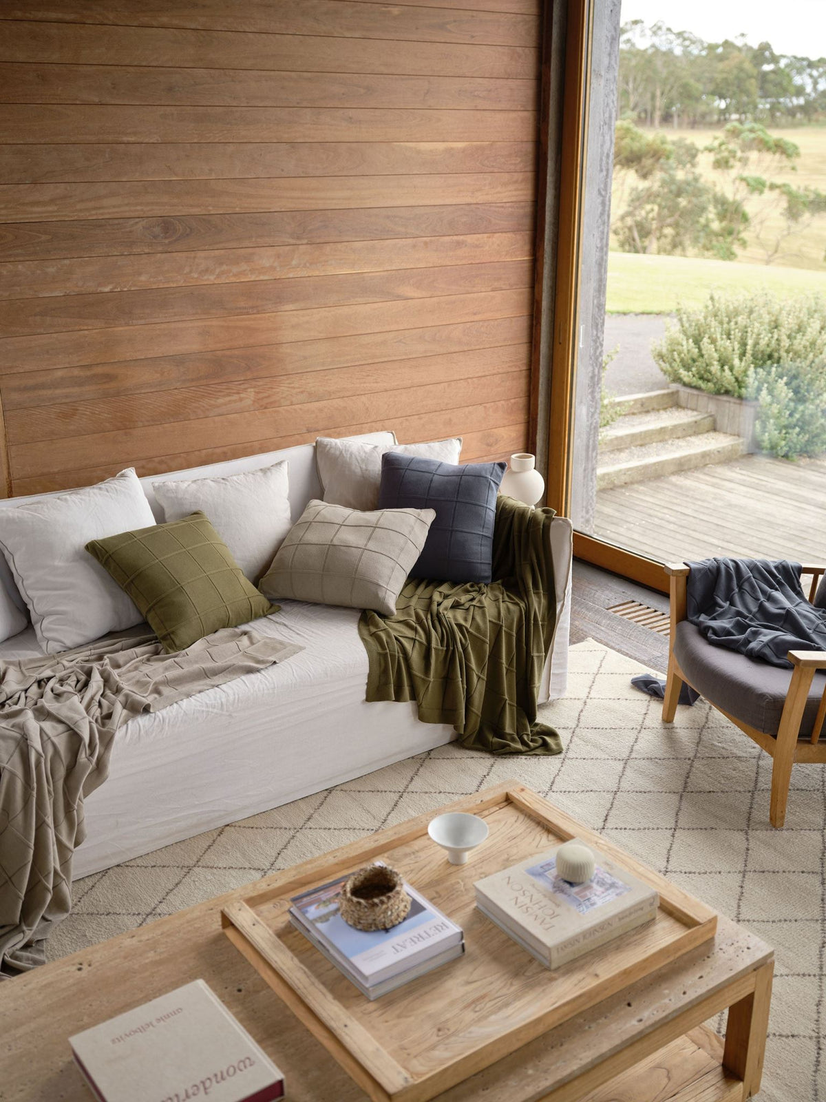 Throw Walter Indigo Linen House - 130cm x 170cm Blue