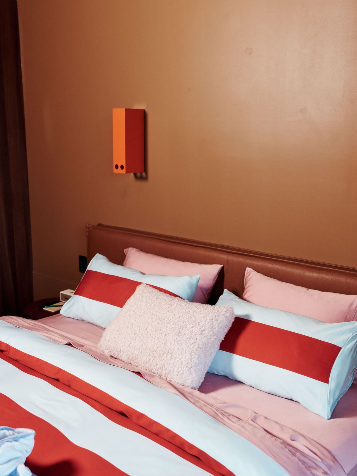 Quilt Cover Set - Rugby Stripe Chilli Linen House - Queen Brown