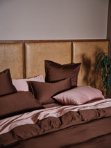 European Pillowcase - 400TC Bamboo Cotton Nara Chocolate - 65cm x 65cm
