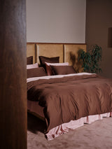 Quilt Cover Set - 400 Thread Count Bamboo Cotton Nara Chocolate - Double Brown