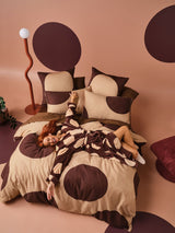 Quilt Cover Set - Pluto Clay Linen House - Single Orange