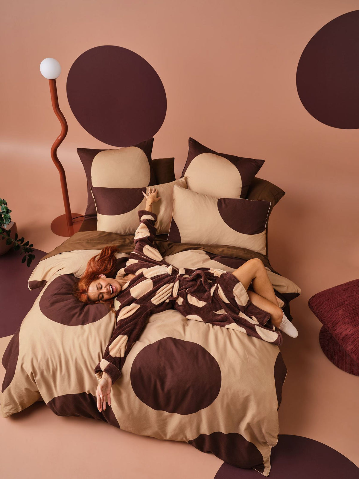 Quilt Cover Set - Pluto Clay Linen House - Queen Orange