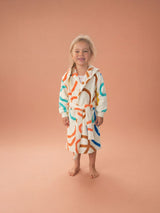 Kids Robe Plush Squiggle Linen House - Large Multi