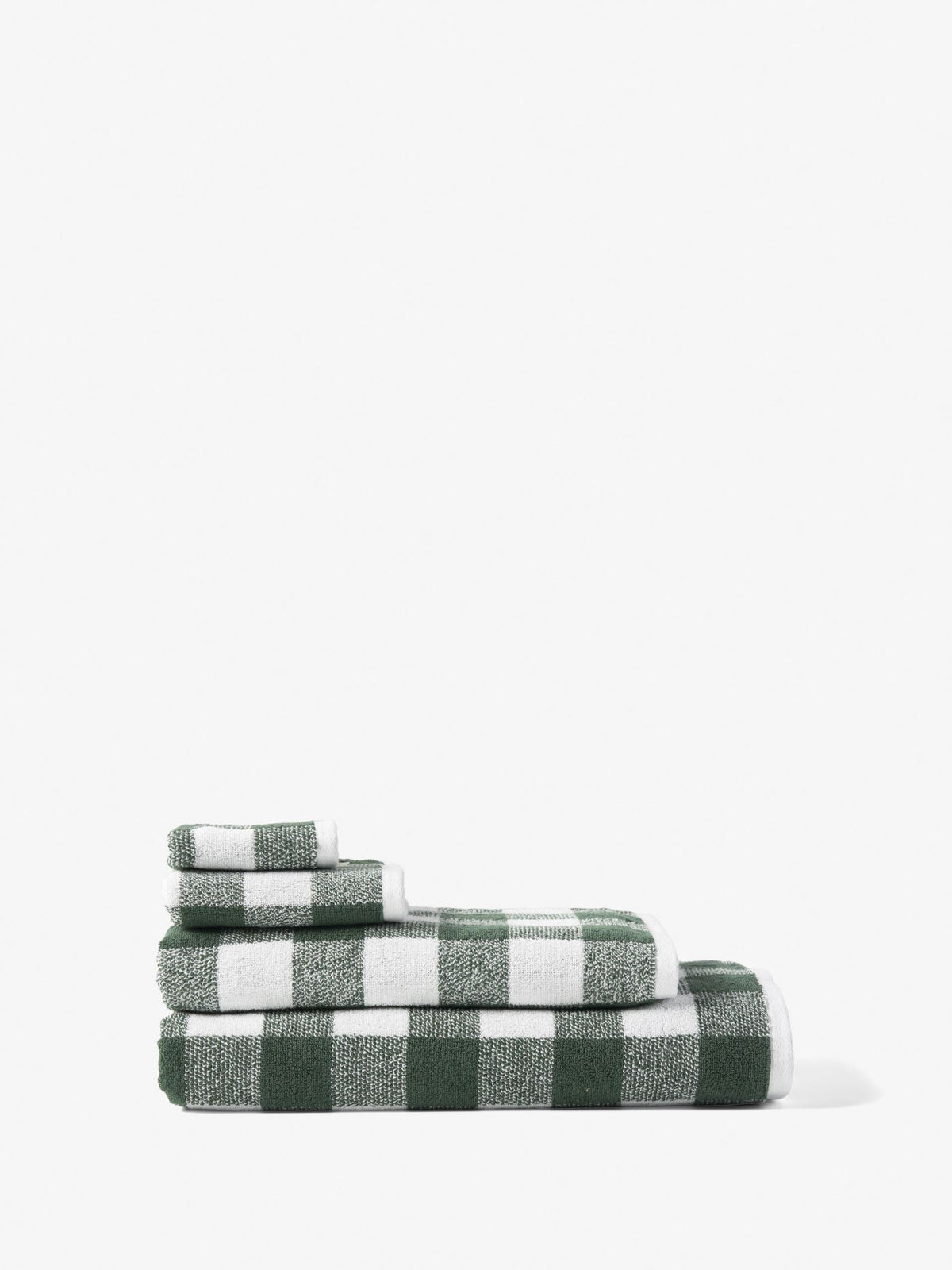 Hand Towel - Flinders Check Pine Linen House - 41cm x 66cm Dark Green