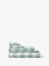 Bath Sheet - Flinders Check Saltwater Linen House - 80cm x 174cm Green