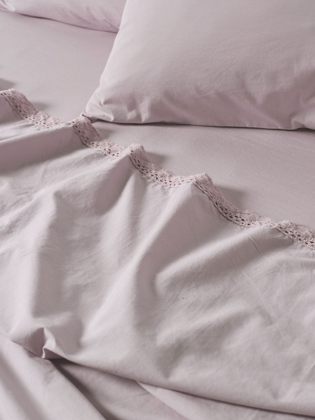 Sheet Set - 250TC Washed Organic Cotton Marion Lavender - Double Purple