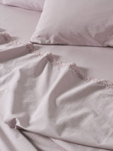 Sheet Set - 250TC Washed Organic Cotton Marion Lavender - Double Purple