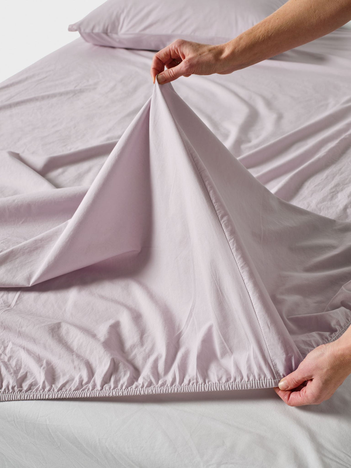 Sheet Set - 250TC Washed Organic Cotton Marion Lavender - Double Purple