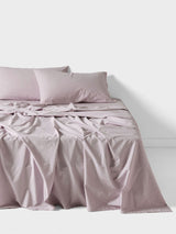Sheet Set - 250TC Washed Organic Cotton Marion Lavender - Double Purple