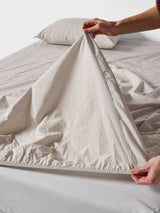 Sheet Set - 250 Thread Count Washed Organic Cotton Marion - Double Natural