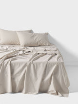 Sheet Set - 250 Thread Count Washed Organic Cotton Marion - King Natural