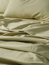 Sheet Set - 250 Thread Count Washed Organic Cotton Marion Pistachio - King Green