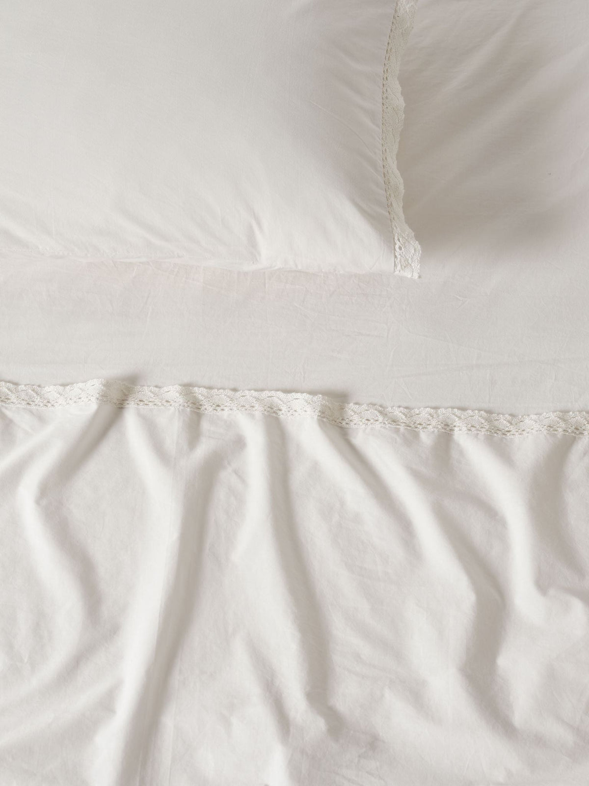 Sheet Set - 250 Thread Count Washed Organic Cotton Marion Vanilla - Double White